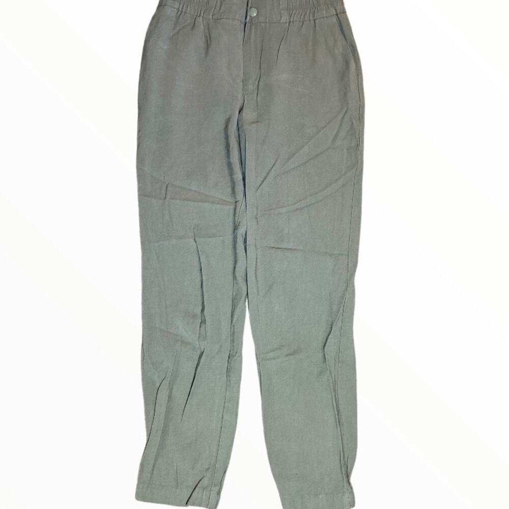 A New Day Joggers Trousers Ankle Length Pants Elastic Waistband Green Small